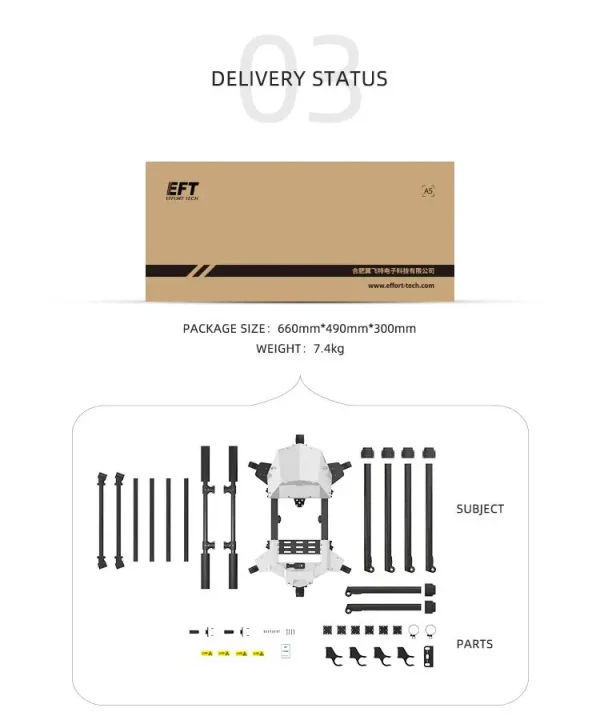 Samli EFT G610 10L Agriculture Drone Frame Fumigation Drone with Multi Functionality Spraying Fertilizing System Six Axis Uav - Image 4