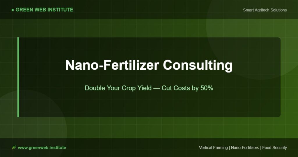 Nano-fertilizer consulting service to improve crop yield and reduce costs